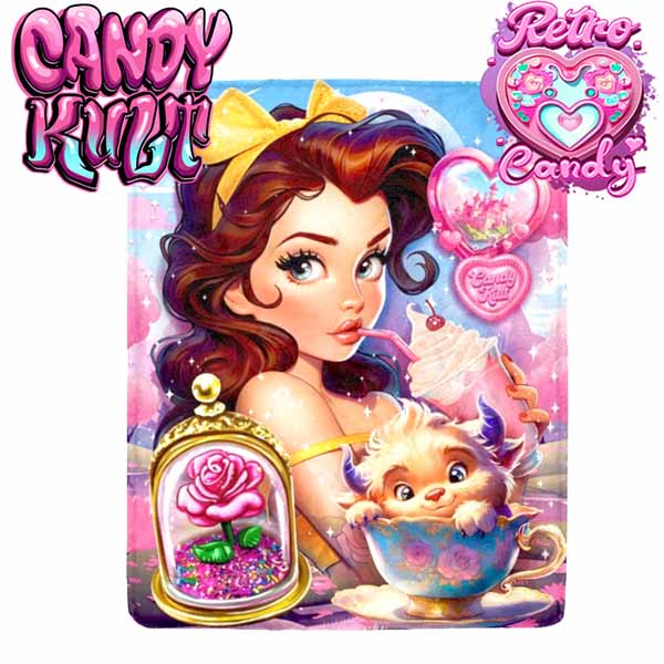 Beauty & The Beast Retro Candy Micro Fleece Blanket - Candy Kult - Candy Cult - Cult Candy - Cake High Heels - [product_vendor}
