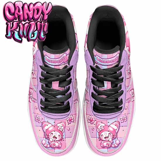 Wishbone Bows Pink Candy Kult Kicks Men's Sneakers Black - Candy Kult - Candy Cult - Cult Candy - Cake High Heels - [product_vendor}