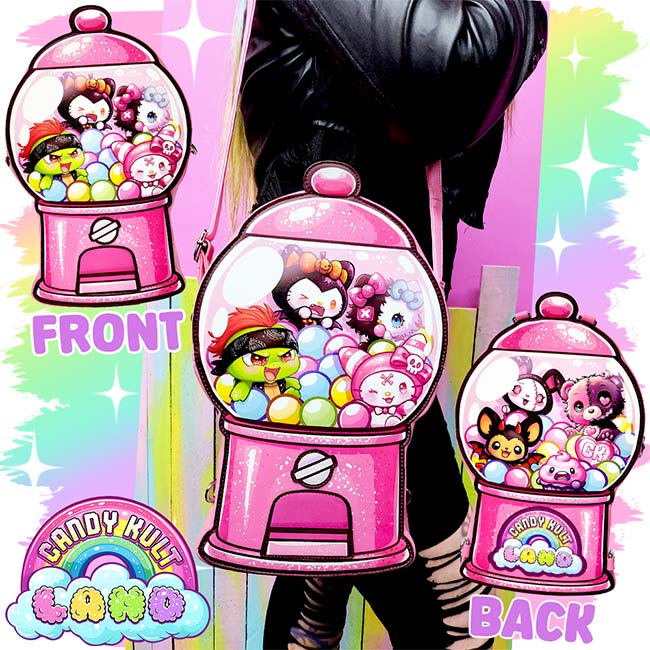 Candy Kult Land Gumball Machine Convertible Crossbody Bag / Back Pack