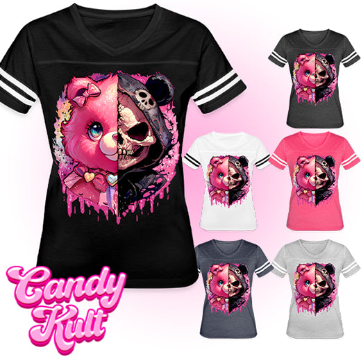 Split Personality Bear - Fright Candy Women’s Vintage Sport T-Shirt - Candy Kult - Candy Cult - Candy Kult Land - Wishbone - Boo Kitty - Panku - Frosti - Toxic Kitten - Hex-Heart - Cult Candy - Cake High Heels - [product_vendor}
