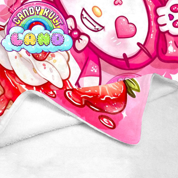 Wishbone Strawberry Shortcake Candy Kult Land Micro Fleece Blanket - Candy Kult - Candy Cult - Candy Kult Land - Wishbone - Boo Kitty - Panku - Frosti - Toxic Kitten - Hex-Heart - Cult Candy - Cake High Heels - [product_vendor}