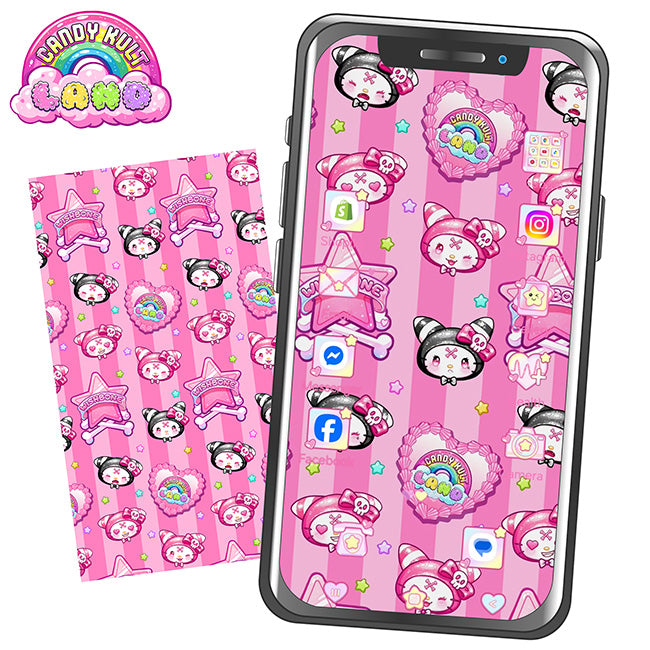 FREE Wishbone Pattern Candy Kult Land Phone Wallpaper