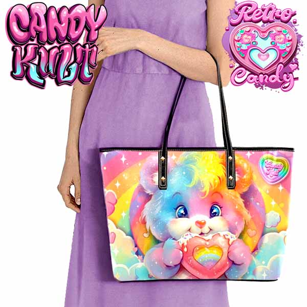 For The Love Of Rainbows Retro Candy Large Tote Bag - Candy Kult - Candy Cult - Cult Candy - Cake High Heels - [product_vendor}