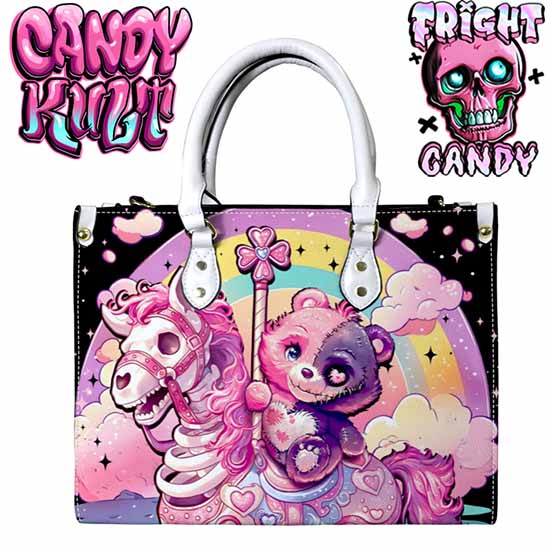 Spooky Bear Carousel Fright Candy White PU Leather Crossbody Handbag - Candy Kult - Candy Cult - Cult Candy - Cake High Heels - [product_vendor}