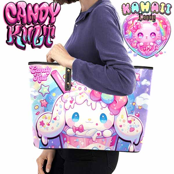 Cloudy Day Milkshake Kawaii Candy Large Tote Bag - Candy Kult - Candy Cult - Cult Candy - Cake High Heels - [product_vendor}