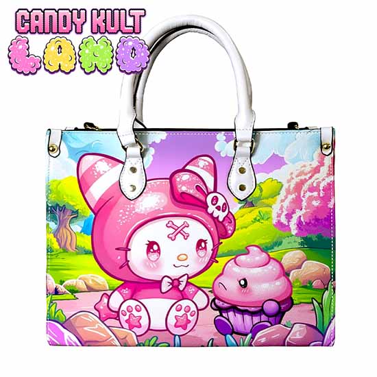 My Friend Frosti Candy Kult Land White PU Leather Crossbody Handbag Candy Kult Bag Crossbody Frosti Candy Cult - Candy Kult Land - Wishbone - Boo Kitty - Panku - Frosti - Toxic Kitten - Hex - Heart - Cult Candy - Ca