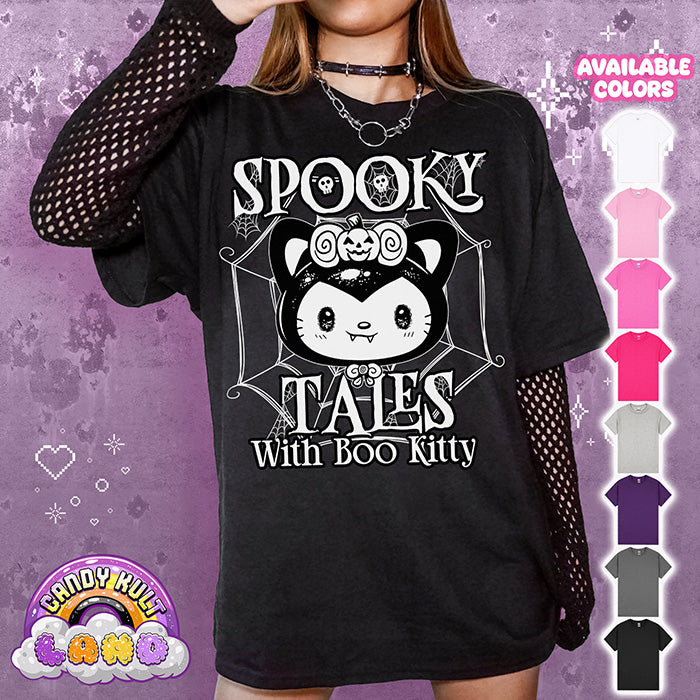 Spooky Tales With Boo Kitty - Candy Kult Land Graphic Tee