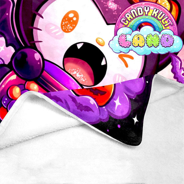 Boo Kitty Grape Bubblegum Candy Kult Land Micro Fleece Blanket - Candy Kult - Candy Cult - Candy Kult Land - Wishbone - Boo Kitty - Panku - Frosti - Toxic Kitten - Hex-Heart - Cult Candy - Cake High Heels - [product_vendor}