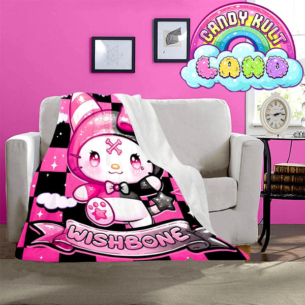 Wishbone Sparkle Punk Candy Kult Land Micro Fleece Blanket - Candy Kult - Candy Cult - Candy Kult Land - Wishbone - Boo Kitty - Panku - Frosti - Toxic Kitten - Hex-Heart - Cult Candy - Cake High Heels - [product_vendor}