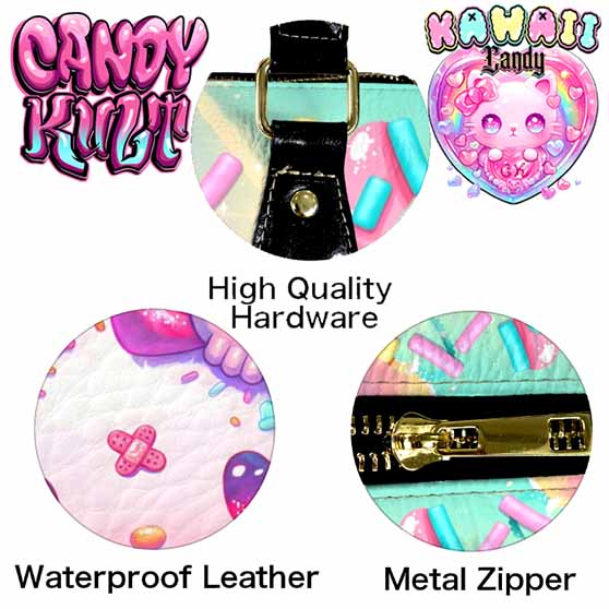 Pastel Purrfection Kawaii Candy Boston Crossbody Handbag - Candy Kult - Candy Cult - Cult Candy - Cake High Heels - [product_vendor}