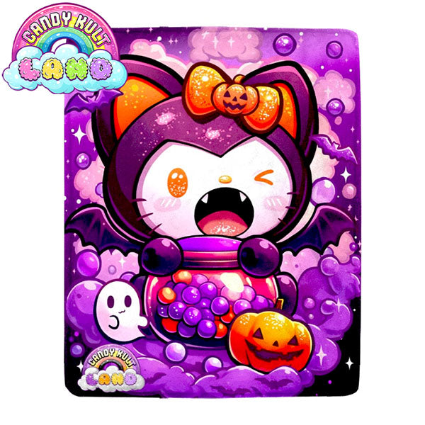 Boo Kitty Grape Bubblegum Candy Kult Land Micro Fleece Blanket - Candy Kult - Candy Cult - Candy Kult Land - Wishbone - Boo Kitty - Panku - Frosti - Toxic Kitten - Hex-Heart - Cult Candy - Cake High Heels - [product_vendor}