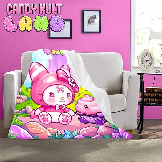 My Friend Frosti Candy Kult Land Micro Fleece Blanket - Candy Kult - Candy Cult - Candy Kult Land - Wishbone - Boo Kitty - Panku - Frosti - Toxic Kitten - Hex-Heart - Cult Candy - Cake High Heels - [product_vendor}