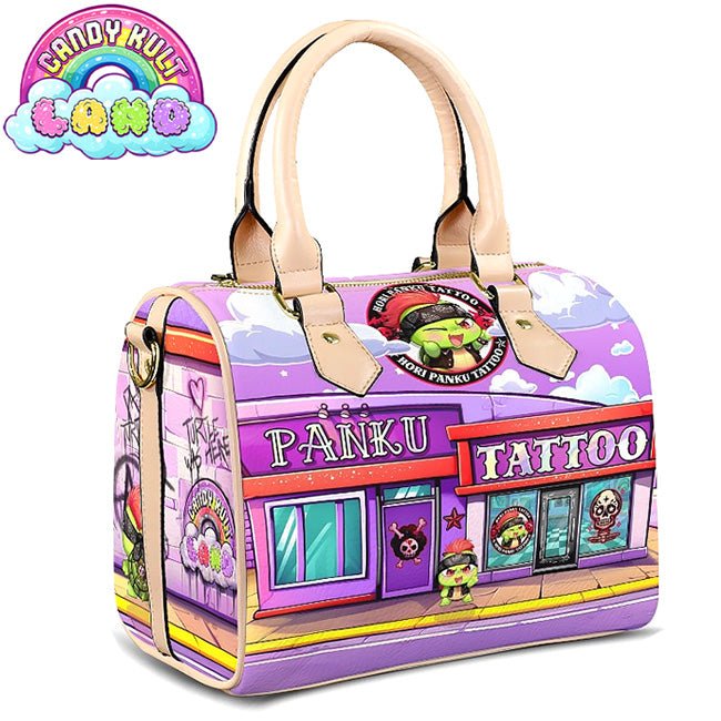 Panku Tattoo Candy Kult Land Beige Boston Crossbody Handbag Candy Kult Bag candy kult land ck land Candy Cult - Candy Kult Land - Wishbone - Boo Kitty - Panku - Frosti - Toxic Kitten - Hex - Heart - Cult Candy - Ca