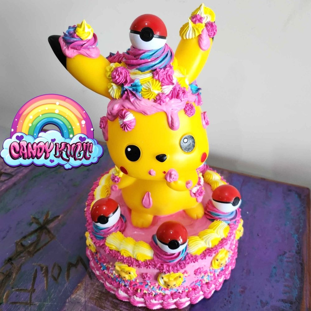 Pikachu Pink Sprinkle Cake Sculpture Candy Kult Cake pokemon Candy Cult - Candy Kult Land - Wishbone - Boo Kitty - Panku - Frosti - Toxic Kitten - Hex - Heart - Cult Candy - Ca