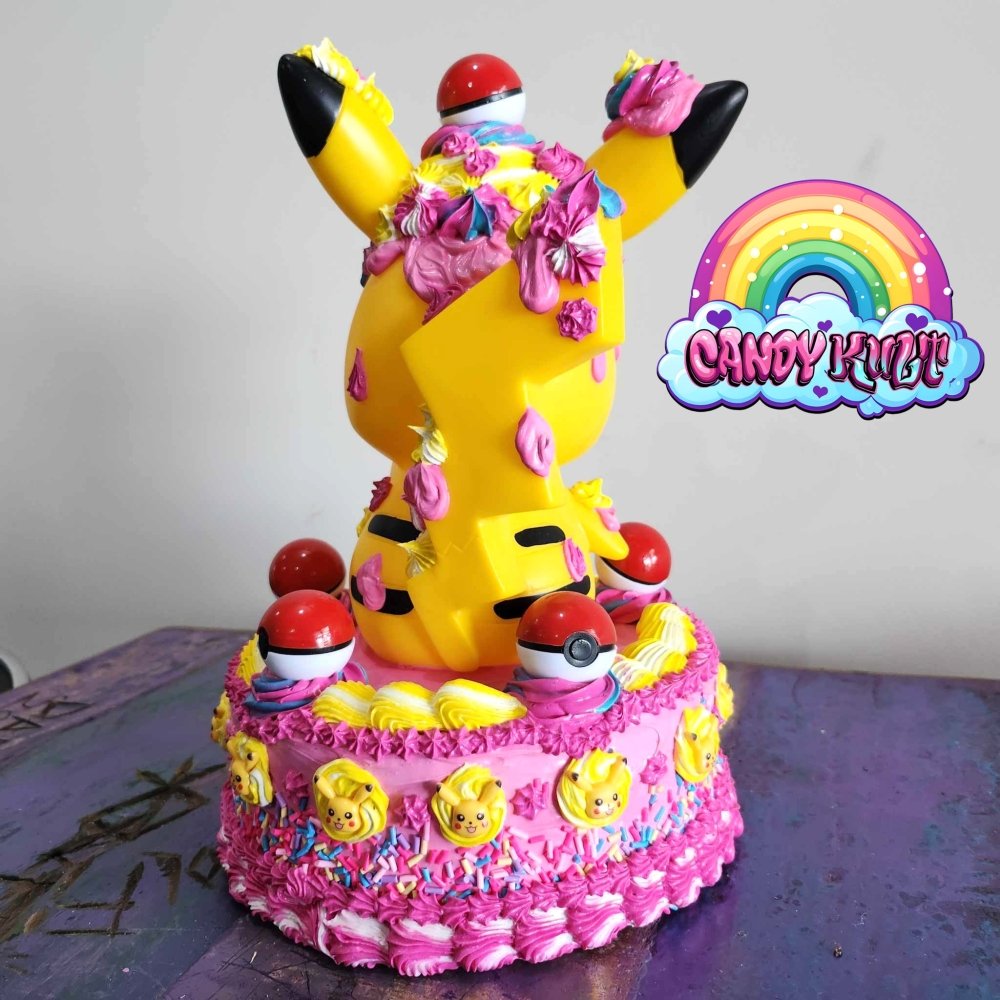 Pikachu Pink Sprinkle Cake Sculpture Candy Kult Cake pokemon Candy Cult - Candy Kult Land - Wishbone - Boo Kitty - Panku - Frosti - Toxic Kitten - Hex - Heart - Cult Candy - Ca