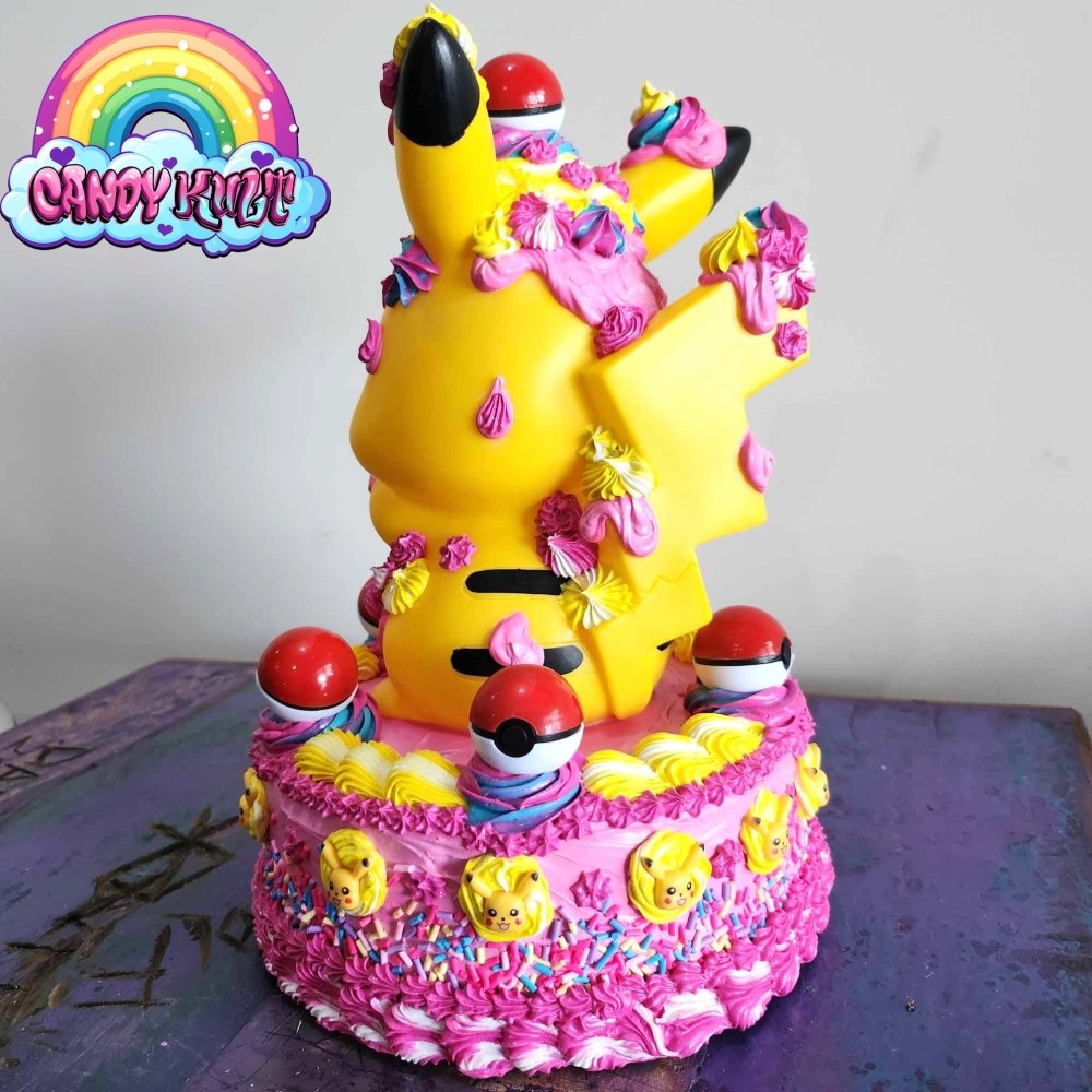 Pikachu Pink Sprinkle Cake Sculpture Candy Kult Cake pokemon Candy Cult - Candy Kult Land - Wishbone - Boo Kitty - Panku - Frosti - Toxic Kitten - Hex - Heart - Cult Candy - Ca