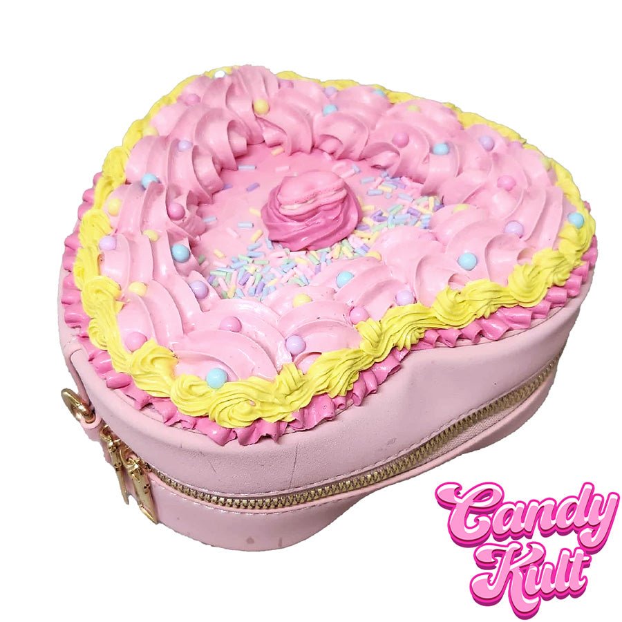Pink Sugar Cake Candy Kult Convertible Crossbody Bag / Hand Bag Candy Kult Bag Crossbody Candy Cult - Candy Kult Land - Wishbone - Boo Kitty - Panku - Frosti - Toxic Kitten - Hex - Heart - Cult Candy - Ca