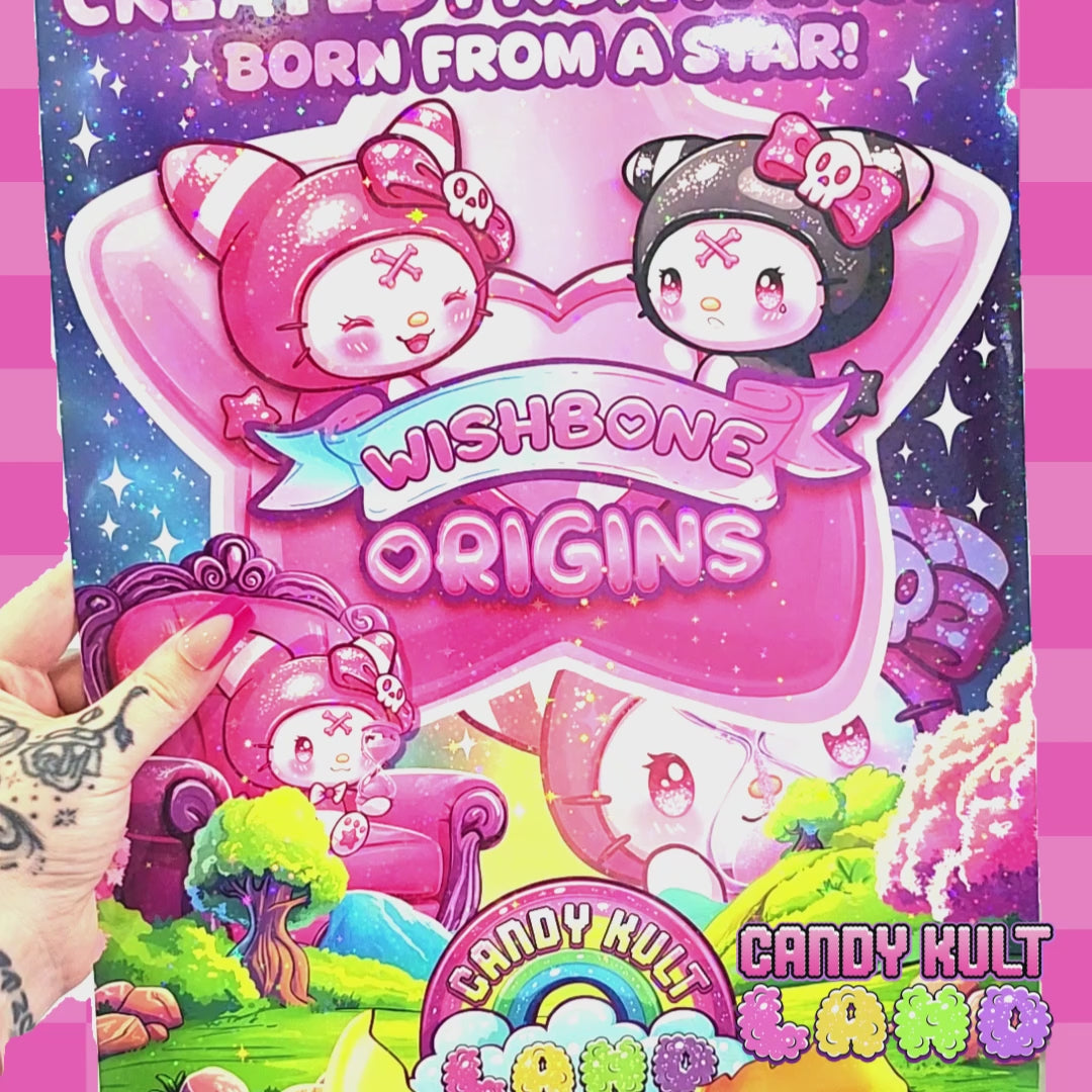 Signed holographic Wishbone Origins poster from Candy Kult animated film