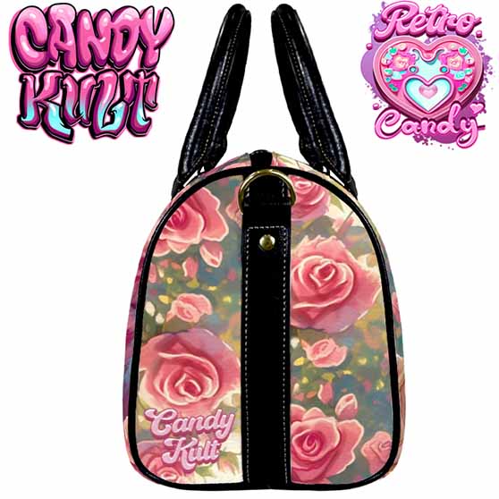 Rose Garden Tea Party Retro Candy Boston Crossbody Handbag Candy Kult Alice In Wonderland Bag Cheshire Cat Candy Cult - Candy Kult Land - Wishbone - Boo Kitty - Panku - Frosti - Toxic Kitten - Hex - Heart - Cult Candy - Ca