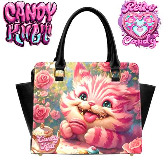 Rose Garden Tea Party Retro Candy Crossbody Handbag Candy Kult Alice In Wonderland Bag Cheshire Cat Candy Cult - Candy Kult Land - Wishbone - Boo Kitty - Panku - Frosti - Toxic Kitten - Hex - Heart - Cult Candy - Ca