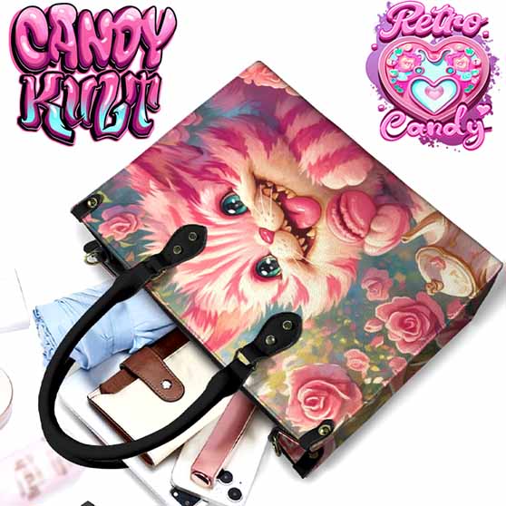 Rose Garden Tea Party Retro Candy PU Leather Crossbody Handbag Candy Kult Alice In Wonderland Bag Cheshire Cat Candy Cult - Candy Kult Land - Wishbone - Boo Kitty - Panku - Frosti - Toxic Kitten - Hex - Heart - Cult Candy - Ca