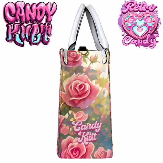 Rose Garden Tea Party Retro Candy White PU Leather Crossbody Handbag Candy Kult Alice In Wonderland Bag Cheshire Cat Candy Cult - Candy Kult Land - Wishbone - Boo Kitty - Panku - Frosti - Toxic Kitten - Hex - Heart - Cult Candy - Ca