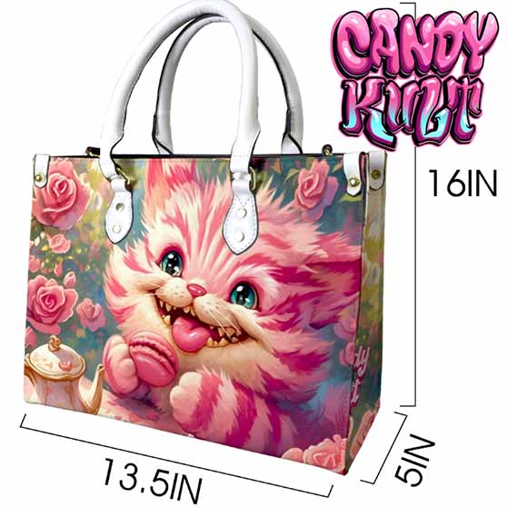 Rose Garden Tea Party Retro Candy White PU Leather Crossbody Handbag Candy Kult Alice In Wonderland Bag Cheshire Cat Candy Cult - Candy Kult Land - Wishbone - Boo Kitty - Panku - Frosti - Toxic Kitten - Hex - Heart - Cult Candy - Ca