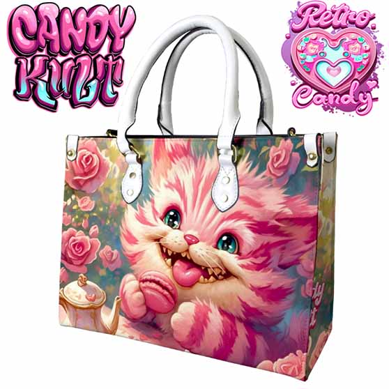 Rose Garden Tea Party Retro Candy White PU Leather Crossbody Handbag Candy Kult Alice In Wonderland Bag Cheshire Cat Candy Cult - Candy Kult Land - Wishbone - Boo Kitty - Panku - Frosti - Toxic Kitten - Hex - Heart - Cult Candy - Ca