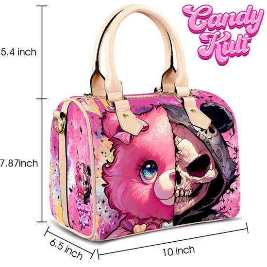 Split Personality Bear Fright Candy Beige Boston Crossbody Handbag Candy Kult Bag care bears Crossbody Candy Cult - Candy Kult Land - Wishbone - Boo Kitty - Panku - Frosti - Toxic Kitten - Hex - Heart - Cult Candy - Ca