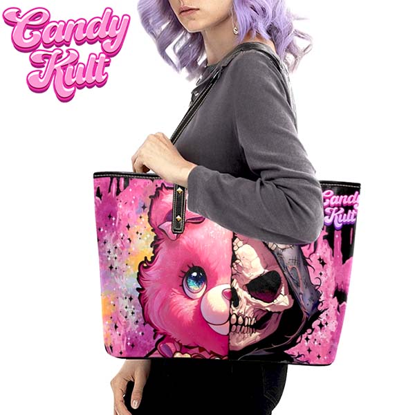 Split Personality Bear Fright Candy Large Tote Bag Candy Kult Bag care bears handbag Candy Cult - Candy Kult Land - Wishbone - Boo Kitty - Panku - Frosti - Toxic Kitten - Hex - Heart - Cult Candy - Ca