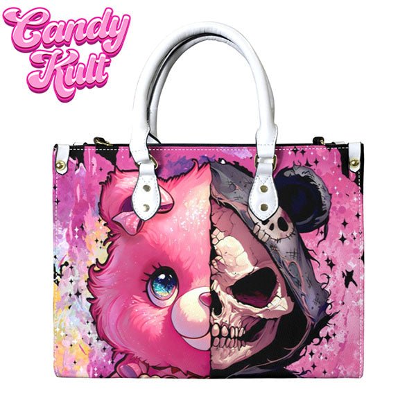 Split Personality Bear Fright Candy White PU Leather Crossbody Handbag Candy Kult Bag care bears Crossbody Candy Cult - Candy Kult Land - Wishbone - Boo Kitty - Panku - Frosti - Toxic Kitten - Hex - Heart - Cult Candy - Ca