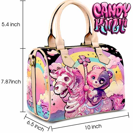 Spooky Bear Carousel Fright Candy Beige Boston Crossbody Handbag Candy Kult Bag care bears Crossbody Candy Cult - Candy Kult Land - Wishbone - Boo Kitty - Panku - Frosti - Toxic Kitten - Hex - Heart - Cult Candy - Ca