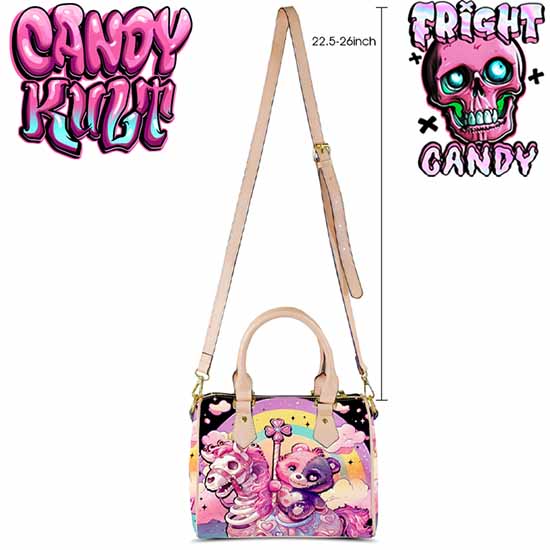 Spooky Bear Carousel Fright Candy Beige Boston Crossbody Handbag Candy Kult Bag care bears Crossbody Candy Cult - Candy Kult Land - Wishbone - Boo Kitty - Panku - Frosti - Toxic Kitten - Hex - Heart - Cult Candy - Ca