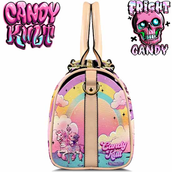 Spooky Bear Carousel Fright Candy Beige Boston Crossbody Handbag Candy Kult Bag care bears Crossbody Candy Cult - Candy Kult Land - Wishbone - Boo Kitty - Panku - Frosti - Toxic Kitten - Hex - Heart - Cult Candy - Ca