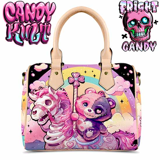 Spooky Bear Carousel Fright Candy Beige Boston Crossbody Handbag Candy Kult Bag care bears Crossbody Candy Cult - Candy Kult Land - Wishbone - Boo Kitty - Panku - Frosti - Toxic Kitten - Hex - Heart - Cult Candy - Ca