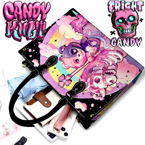 Spooky Bear Carousel Fright Candy PU Leather Crossbody Handbag Candy Kult Bag care bears Crossbody Candy Cult - Candy Kult Land - Wishbone - Boo Kitty - Panku - Frosti - Toxic Kitten - Hex - Heart - Cult Candy - Ca