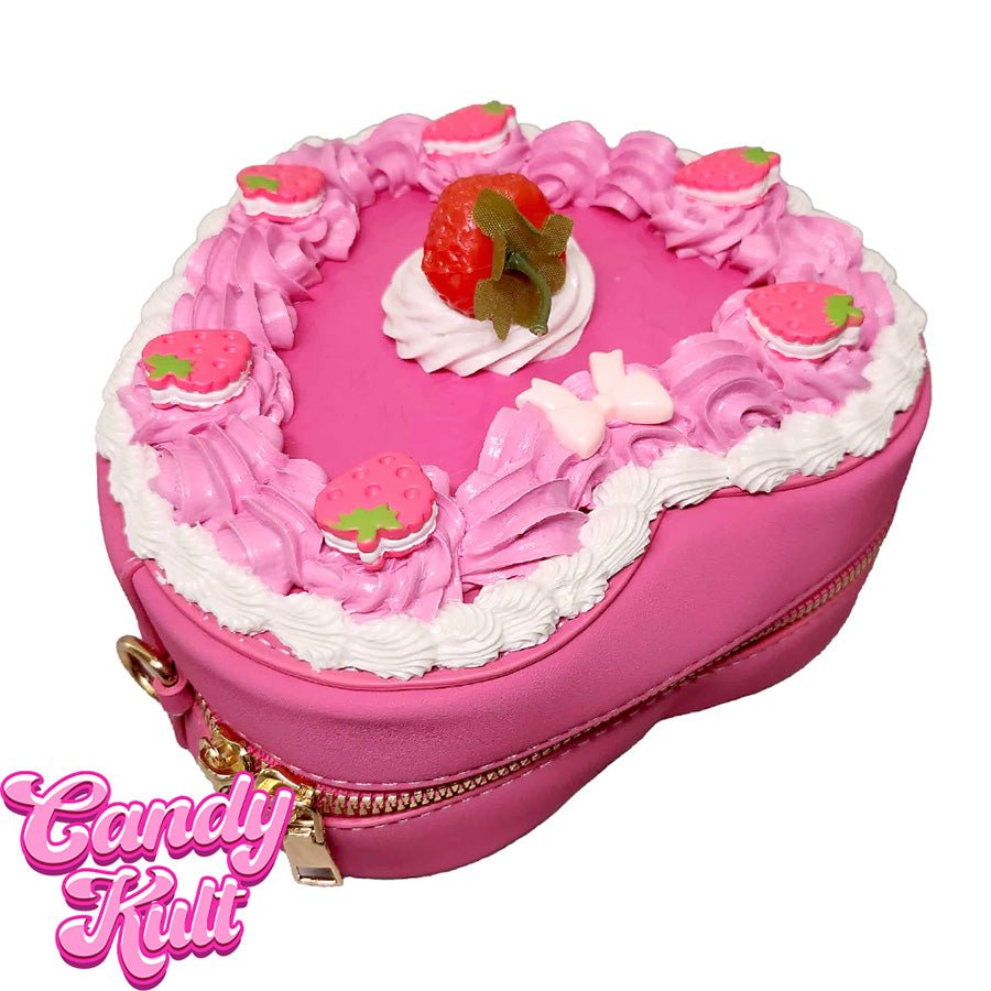 Strawberry Cake Candy Kult Convertible Crossbody Bag / Hand Bag Candy Kult Bag Crossbody Candy Cult - Candy Kult Land - Wishbone - Boo Kitty - Panku - Frosti - Toxic Kitten - Hex - Heart - Cult Candy - Ca