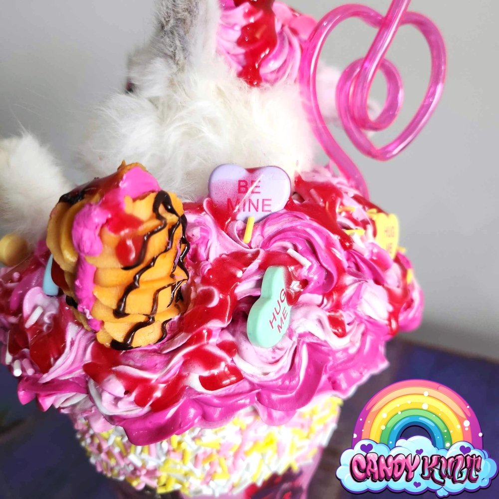 Strawberry Heart Candy Milkshake Bunny Candy Kult bunny milkshake taxidermy Candy Cult - Candy Kult Land - Wishbone - Boo Kitty - Panku - Frosti - Toxic Kitten - Hex - Heart - Cult Candy - Ca