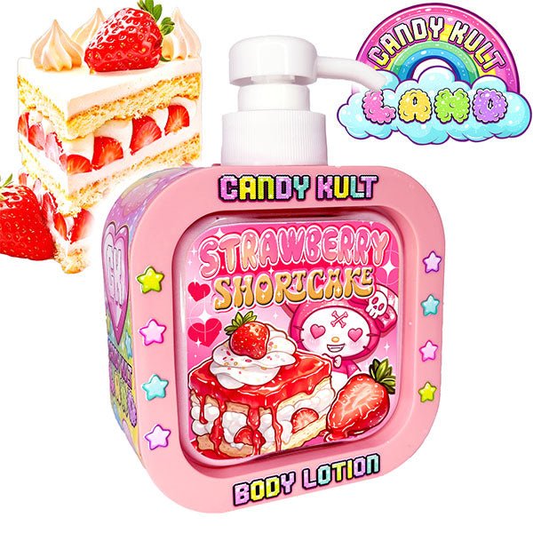 Strawberry Shortcake Candy Kult Land Body Lotion Candy Kult Cake Strawberry Wishbone Candy Cult - Candy Kult Land - Wishbone - Boo Kitty - Panku - Frosti - Toxic Kitten - Hex - Heart - Cult Candy - Ca