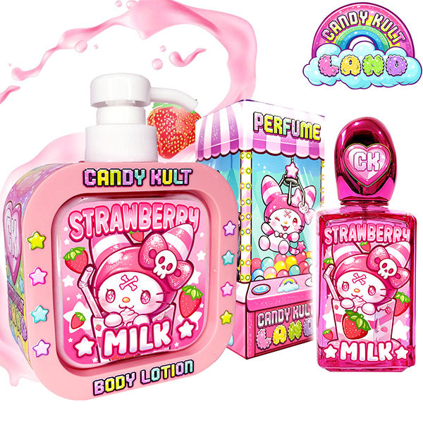 Strawberry Milk Candy Kult Land Perfume & Body Lotion Pack - Candy Kult - Candy Cult - Candy Kult Land - Wishbone - Boo Kitty - Panku - Frosti - Toxic Kitten - Hex-Heart - Cult Candy - Cake High Heels - [product_vendor}