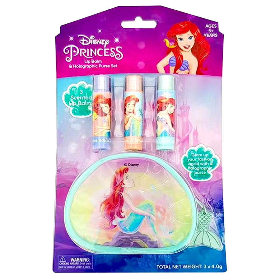 The Little Mermaid 3 Pack Lip Balm With Cosmetics Bag Candy Kult ariel Disney little mermaid Candy Cult - Candy Kult Land - Wishbone - Boo Kitty - Panku - Frosti - Toxic Kitten - Hex - Heart - Cult Candy - Ca