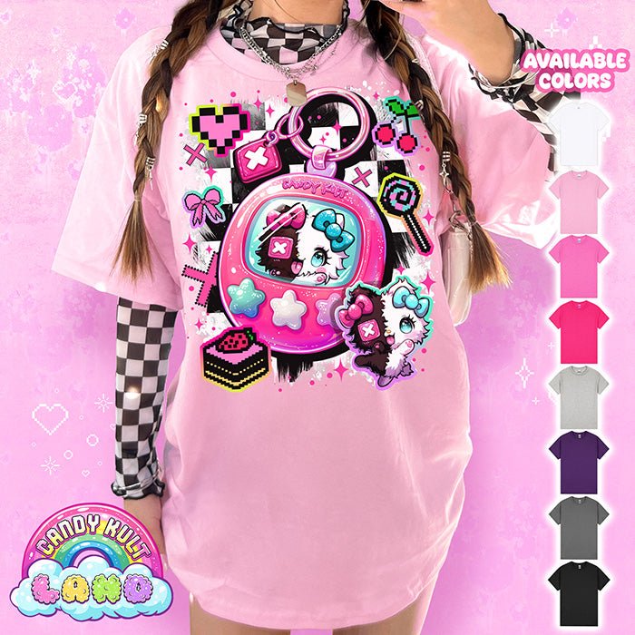 Toxic Kitten Digital Pet - Candy Kult Land Graphic Tee Candy Kult LIGHT PINK S candy kult land ck land Toxic Kitten Candy Cult - Candy Kult Land - Wishbone - Boo Kitty - Panku - Frosti - Toxic Kitten - Hex - Heart - Cult Candy - Ca