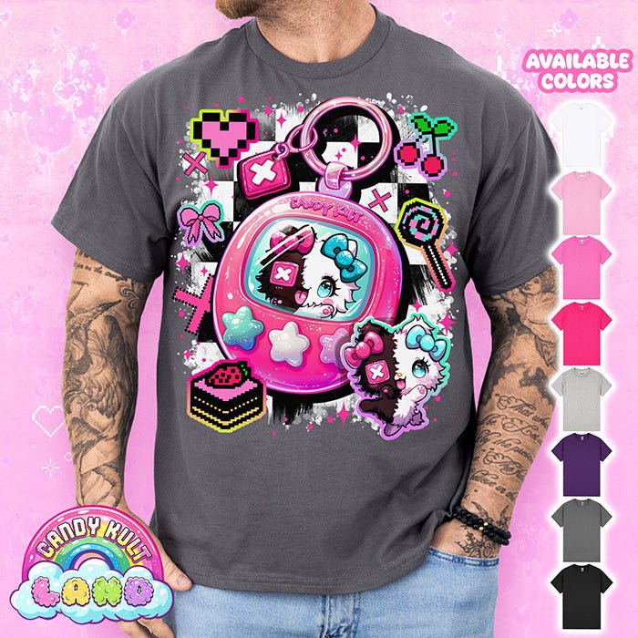 Toxic Kitten Digital Pet - Candy Kult Land Graphic Tee Candy Kult CHARCOAL S candy kult land ck land Toxic Kitten Candy Cult - Candy Kult Land - Wishbone - Boo Kitty - Panku - Frosti - Toxic Kitten - Hex - Heart - Cult Candy - Ca