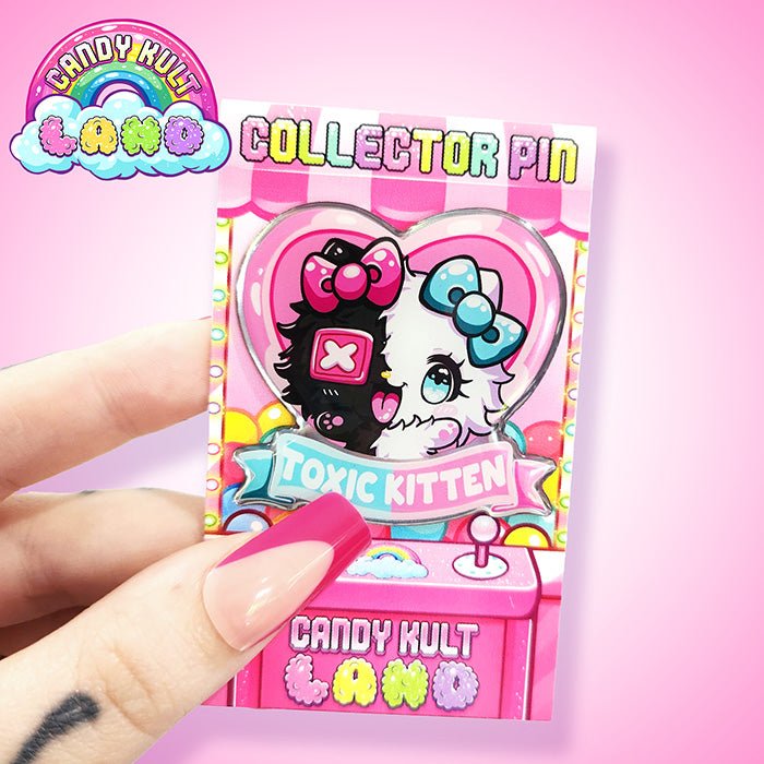 Toxic Kitten Official Collector Pin Candy Kult candy kult land ck land tk Candy Cult - Candy Kult Land - Wishbone - Boo Kitty - Panku - Frosti - Toxic Kitten - Hex - Heart - Cult Candy - Ca