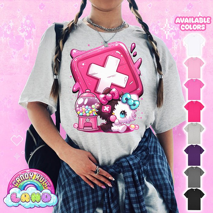 Toxic Kitten X Candy Machine - Candy Kult Land Graphic Tee Candy Kult SPORTS GREY S candy kult land ck land Toxic Kitten Candy Cult - Candy Kult Land - Wishbone - Boo Kitty - Panku - Frosti - Toxic Kitten - Hex - Heart - Cult Candy - Ca