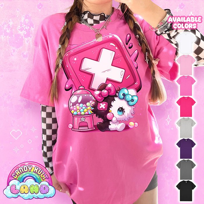 Toxic Kitten X Candy Machine - Candy Kult Land Graphic Tee Candy Kult AZALEA S candy kult land ck land Toxic Kitten Candy Cult - Candy Kult Land - Wishbone - Boo Kitty - Panku - Frosti - Toxic Kitten - Hex - Heart - Cult Candy - Ca