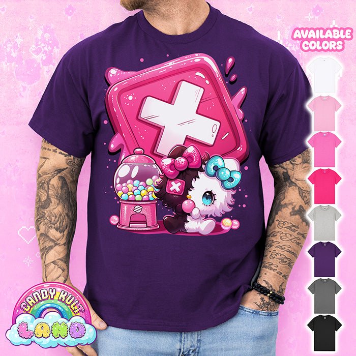 Toxic Kitten X Candy Machine - Candy Kult Land Graphic Tee Candy Kult PURPLE S candy kult land ck land Toxic Kitten Candy Cult - Candy Kult Land - Wishbone - Boo Kitty - Panku - Frosti - Toxic Kitten - Hex - Heart - Cult Candy - Ca