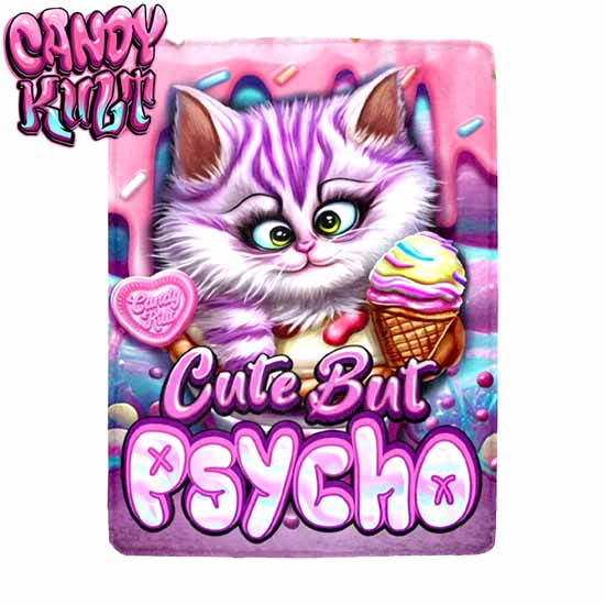 Cute But Psycho Cheshire Cat Candy Toons Micro Fleece Blanket - Candy Kult - Candy Cult - Candy Kult Land - Wishbone - Boo Kitty - Panku - Frosti - Toxic Kitten - Hex-Heart - Cult Candy - Cake High Heels - [product_vendor}