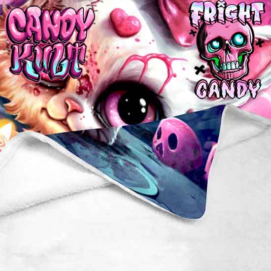 From Paris To The Grave Fright Candy Micro Fleece Blanket - Candy Kult - Candy Cult - Candy Kult Land - Wishbone - Boo Kitty - Panku - Frosti - Toxic Kitten - Hex-Heart - Cult Candy - Cake High Heels - [product_vendor}