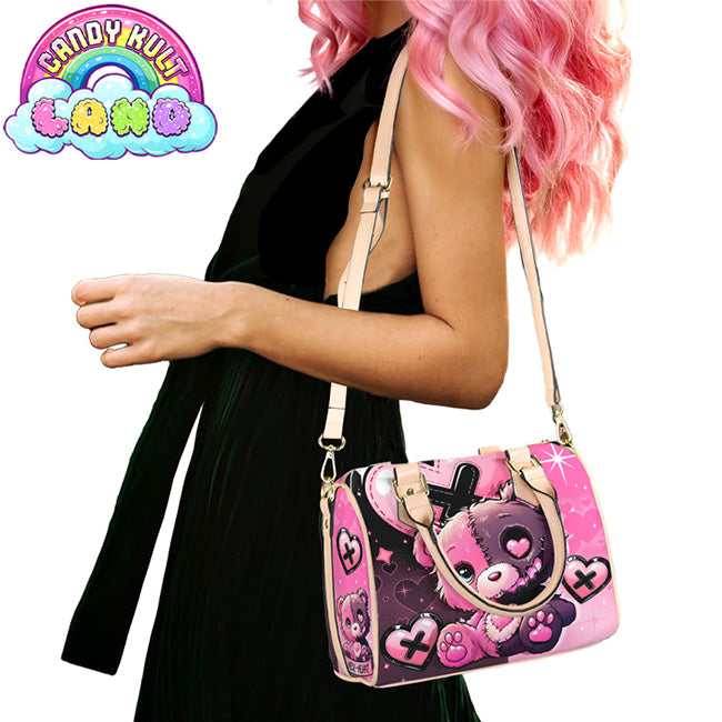 Hex-Heart Candy Kult Land Beige Boston Crossbody Handbag